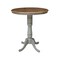 International Concepts Round 36 in Rd Extension Dining Table, 4 X-back Bar Height Stools, Hickory/Stone, 36 W, 48 L, Wood K41-36RXT-6B-S6133-4 - alternate 4